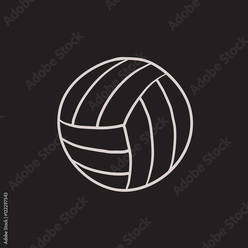 Volleyball ball sketch icon.