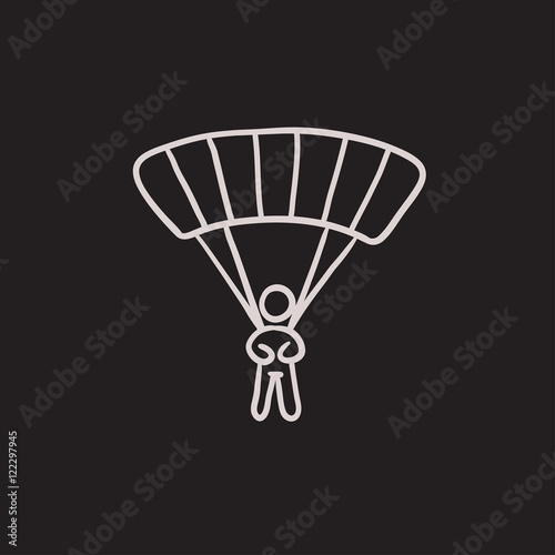 Εκτύπωση καμβά Skydiving sketch icon.