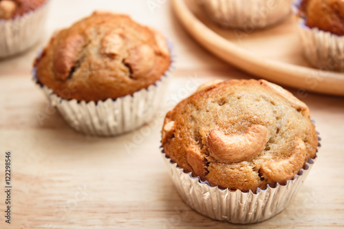 Banana cup cake freshly baked.