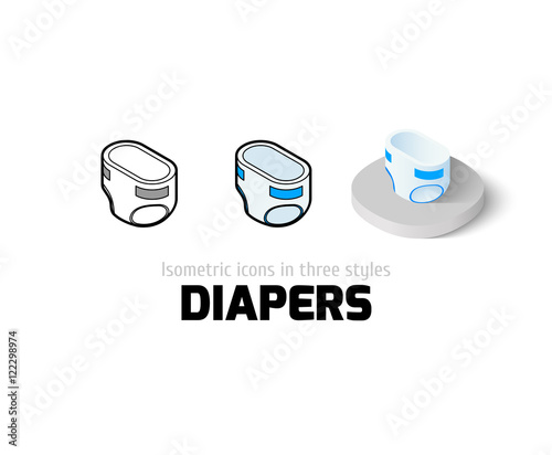 Diapers icon in different style