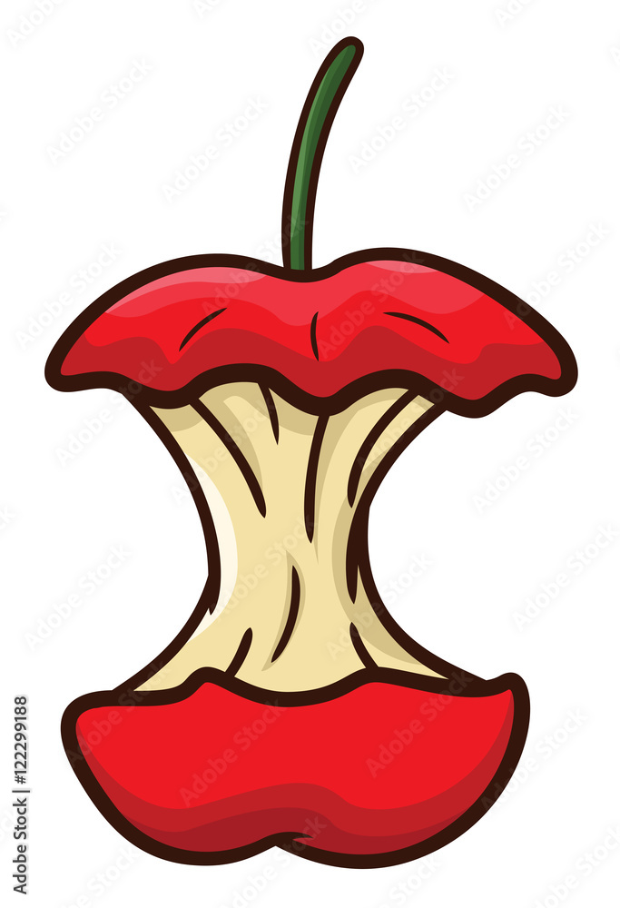Bitten Apple Cartoon Illustration Stock Vector Adobe Stock