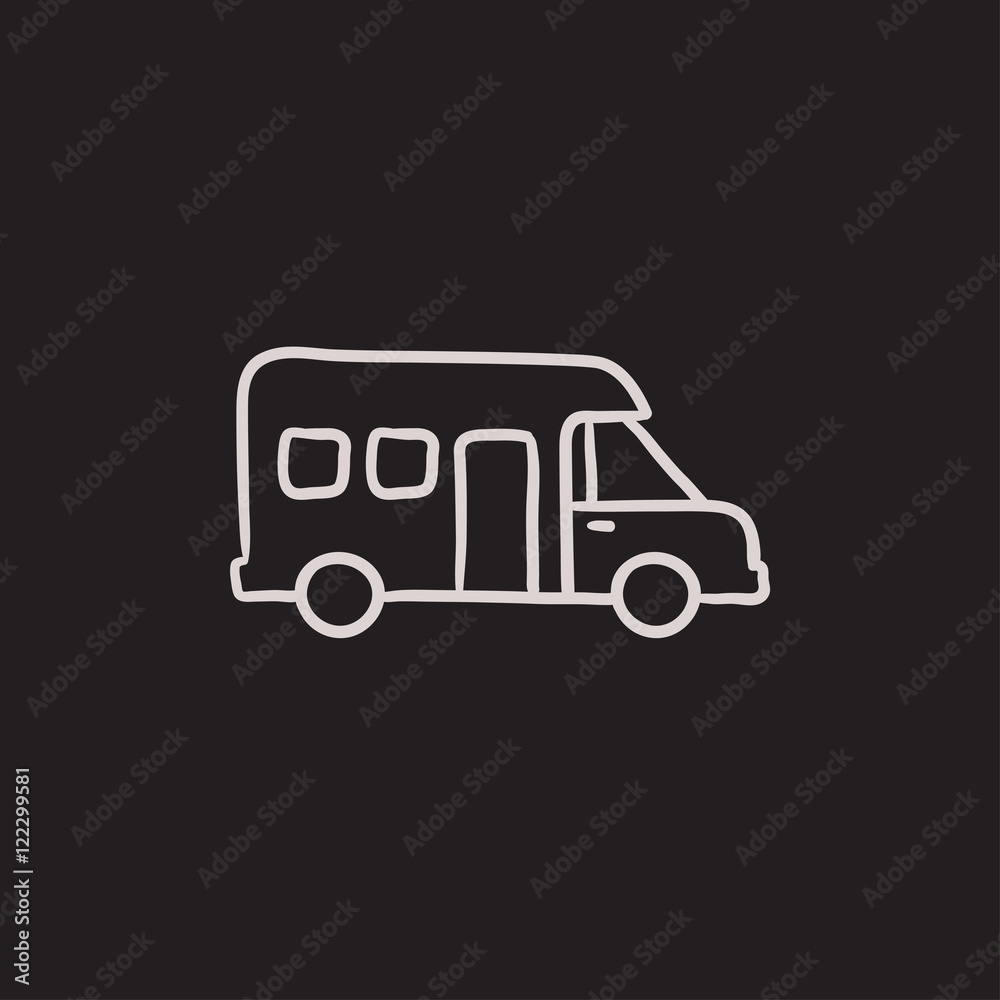 Motorhome sketch icon.