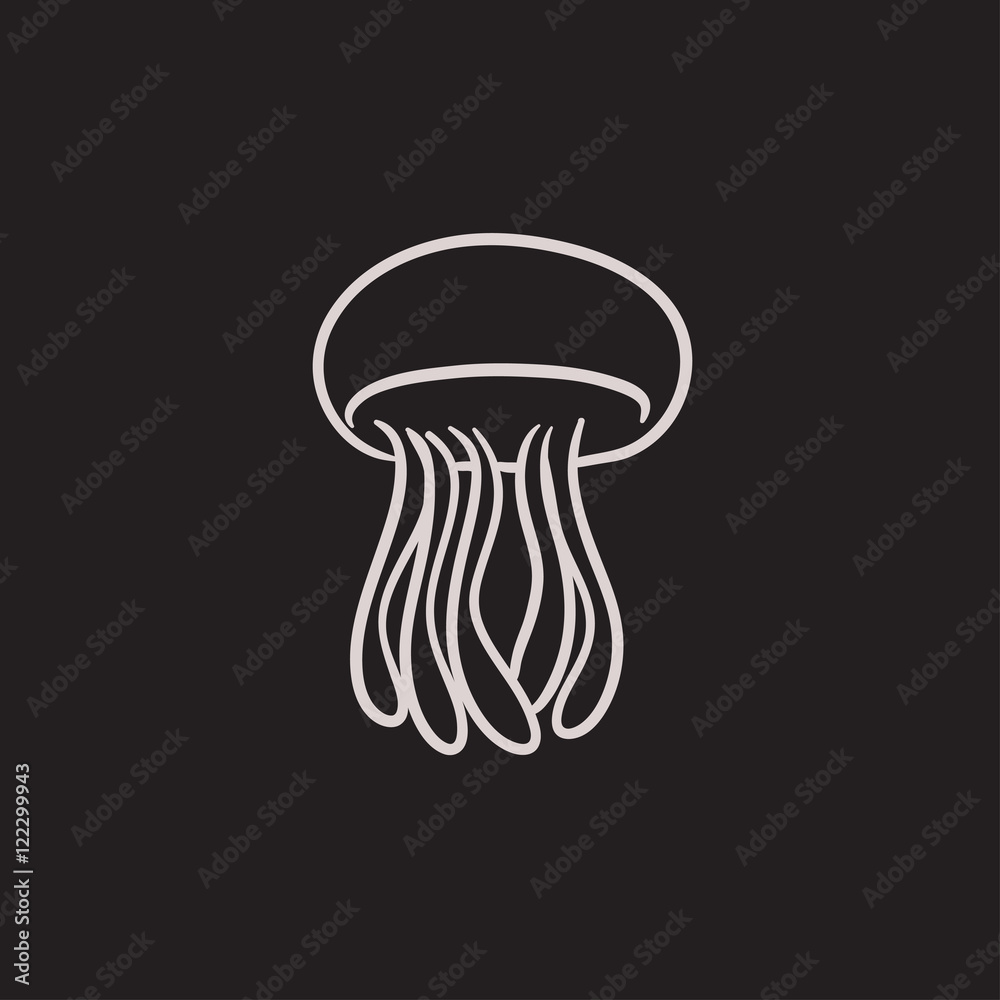 Jellyfish sketch icon. Jellyfish sketch icon.