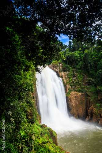 Haew-Narok waterfall around with trees mos and rock, smooth flow of water 1, taken at Khaoyai Thailand © piyawatfoto