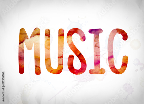 Music Concept Watercolor Word Art