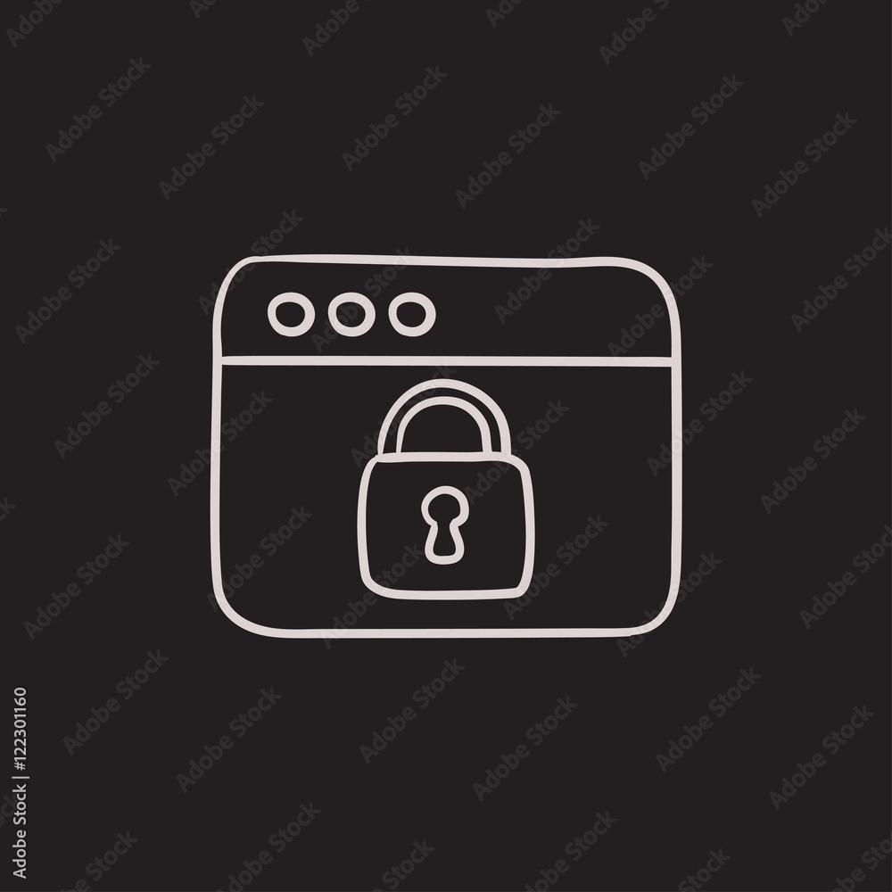 Security browser sketch icon. Security browser sketch icon.