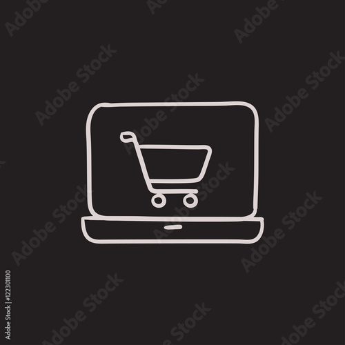 Online shopping sketch icon. 