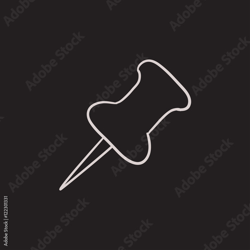 Pushpin sketch icon.