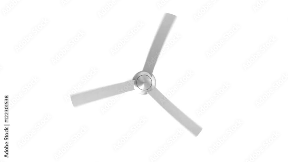 An isolated ceiling fan loop over white. An isolated ceiling fan loop over white.