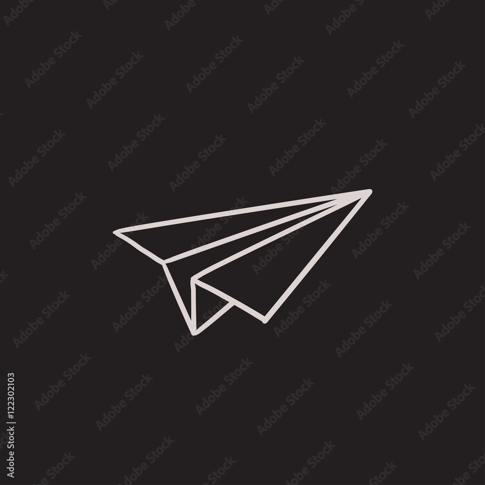 Paper airplane sketch icon. Paper airplane sketch icon.