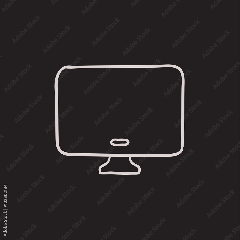Monitor sketch icon. Monitor sketch icon.