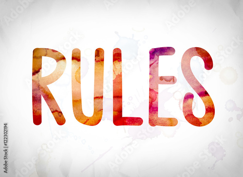 Rules Concept Watercolor Word Art