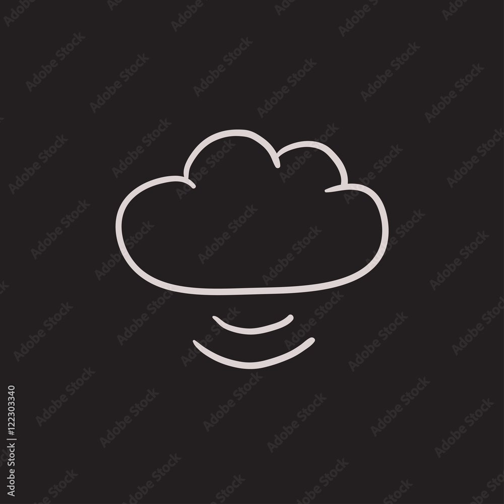 Cloud computing sketch icon.