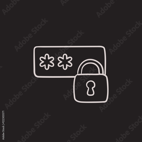 Password protected sketch icon.