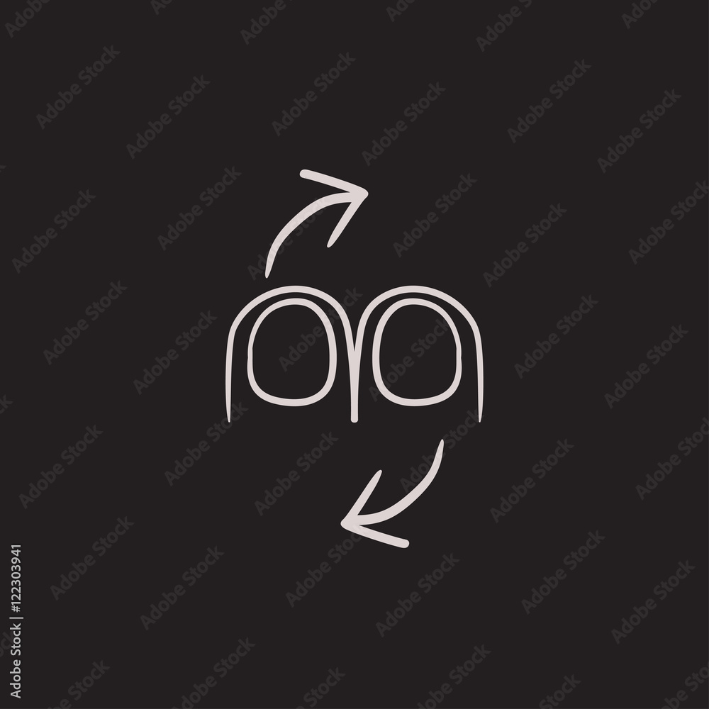 Touch screen gesture sketch icon. Touch screen gesture sketch icon.