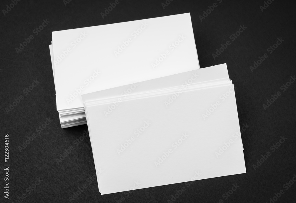 Business cards on black background . Business cards on black background .