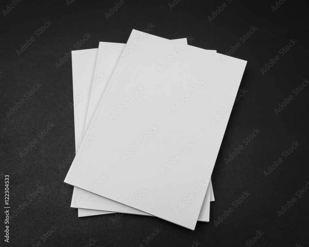 Blank catalog, magazines,book mock up on black background . Blank catalog, magazines,book mock up on black background .