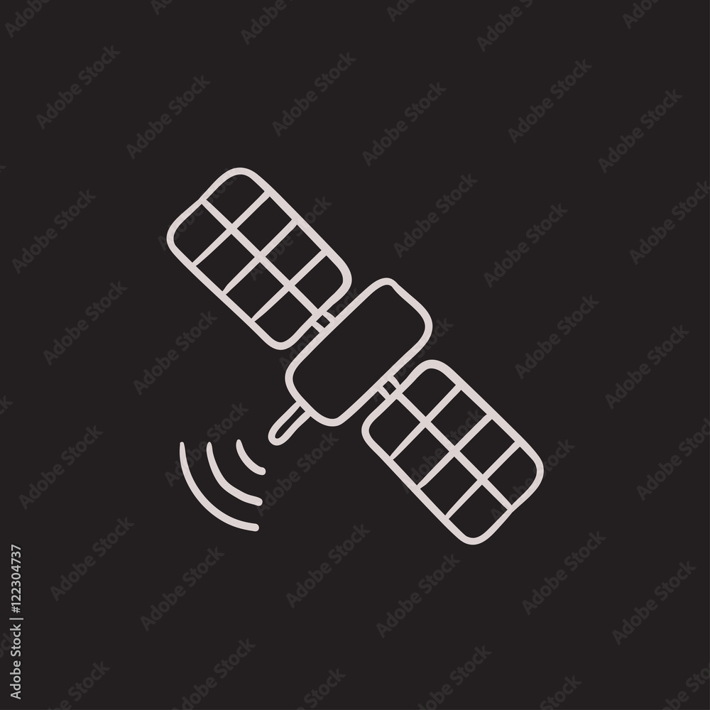 Satellite sketch icon. Satellite sketch icon.