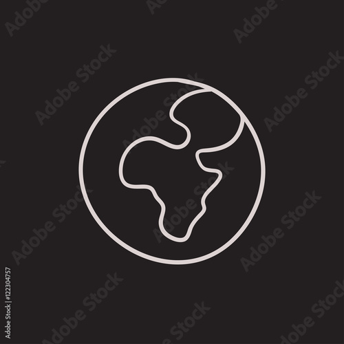 Globe sketch icon.