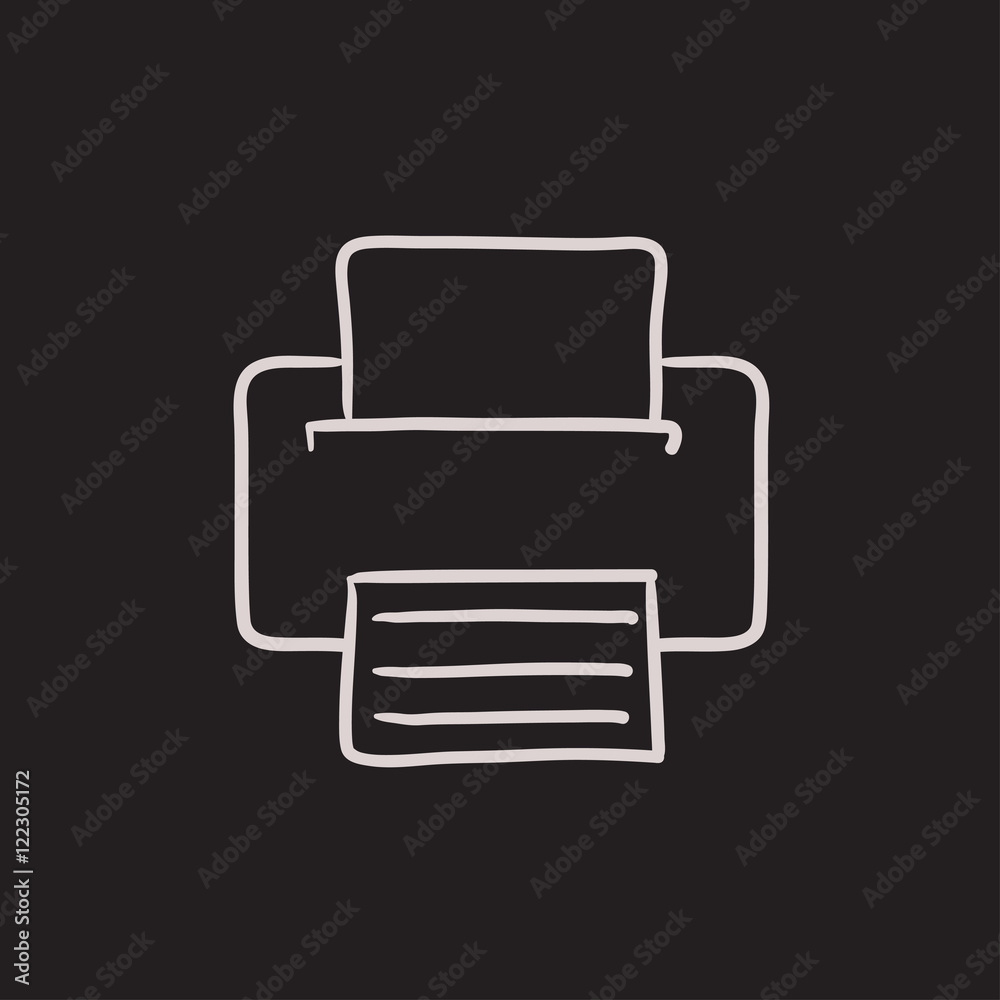 Printer sketch icon.