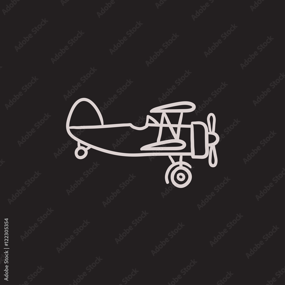 Propeller plane sketch icon. Propeller plane sketch icon.