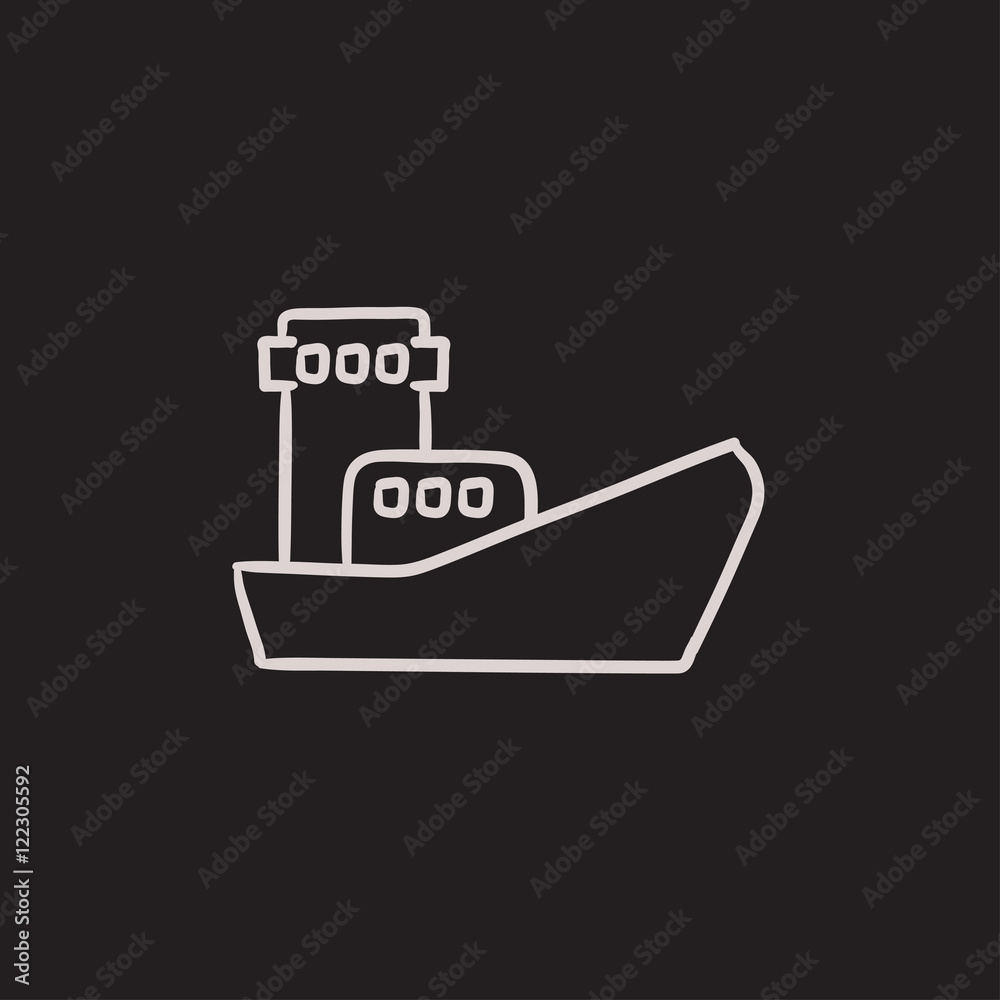 Cargo container ship sketch icon. Cargo container ship sketch icon.