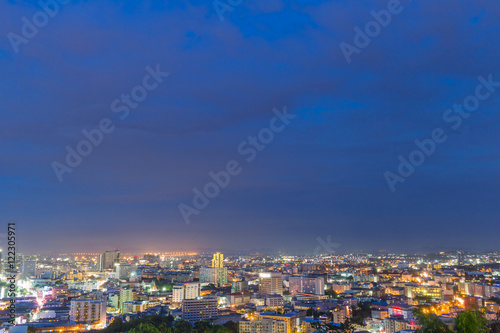 Obraz na płótnie Cityscape Night Pattaya, Chonburi, Thailand,Viewpoint w salonie