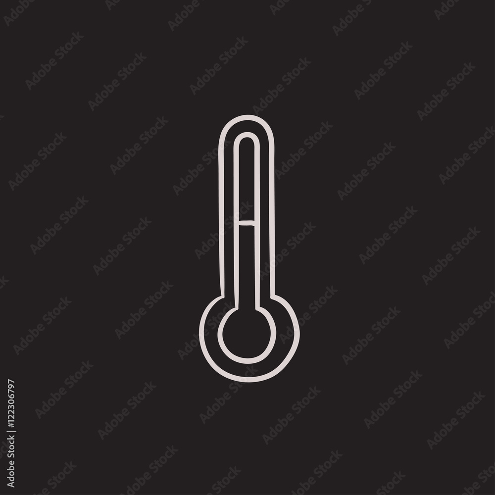 Thermometer sketch icon.