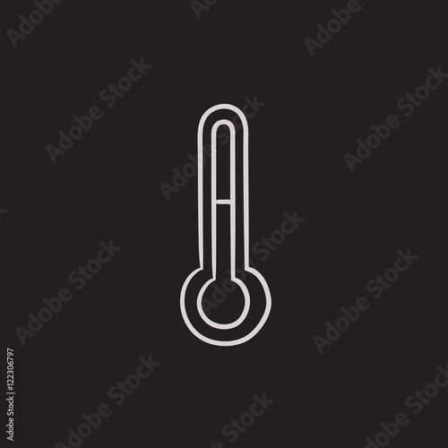 Thermometer sketch icon.