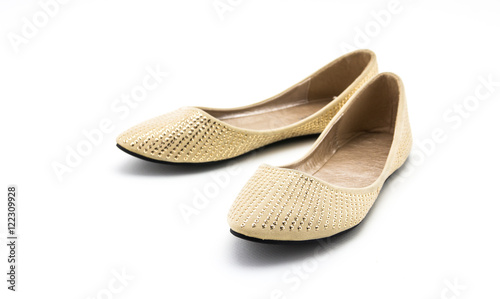 shoe brown fashion woman shoes on white background