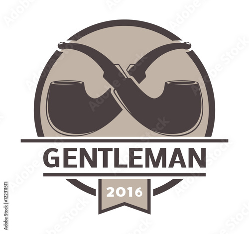 Gentlemens hipster icon logo vector badge