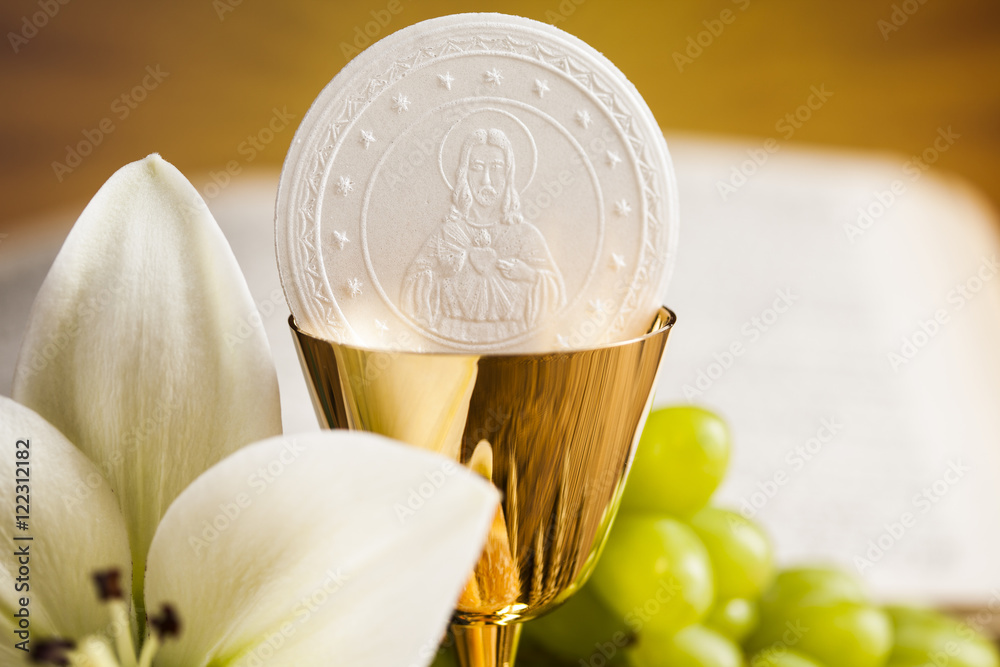Fototapeta premium Eucharist, sacrament of communion background