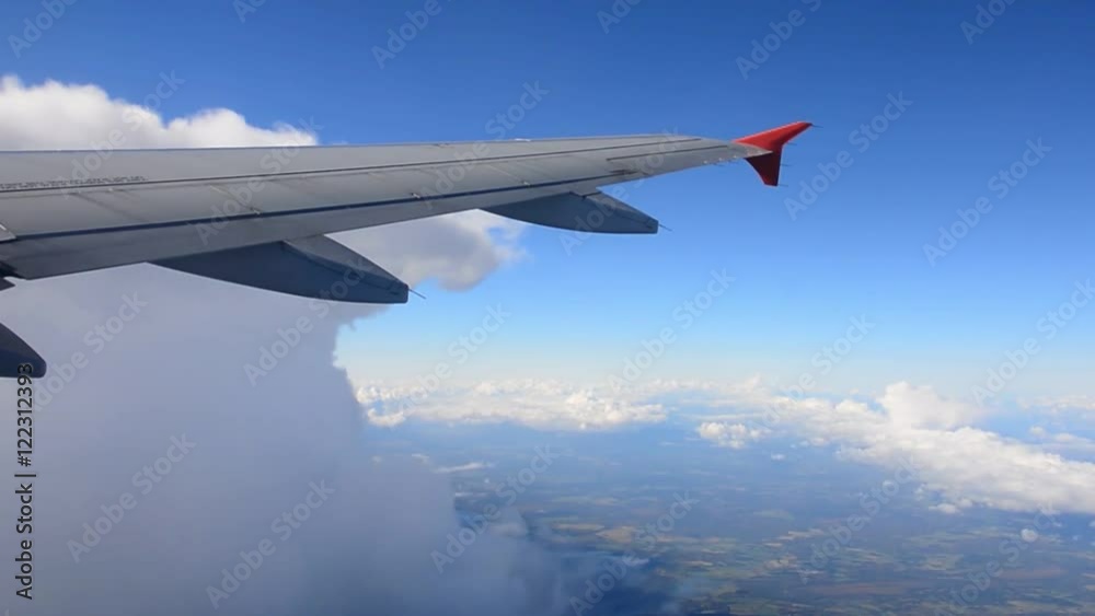 The view from an airplane window The view from an airplane window