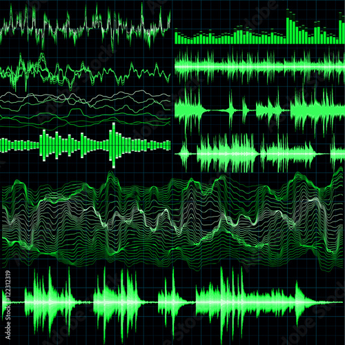 Sound waves set. Music background. EPS 10