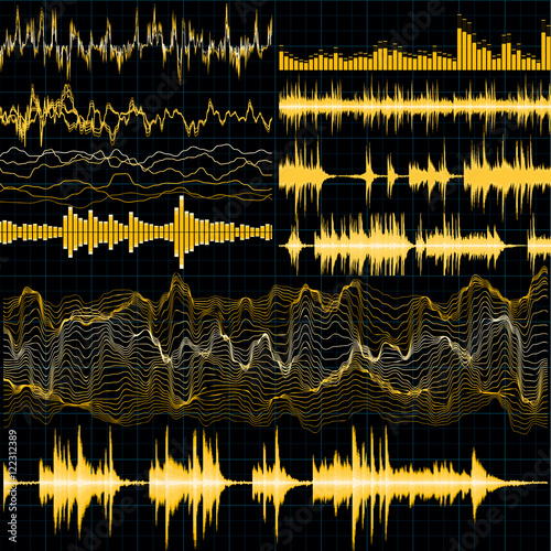 Sound waves set. Music background. EPS 10