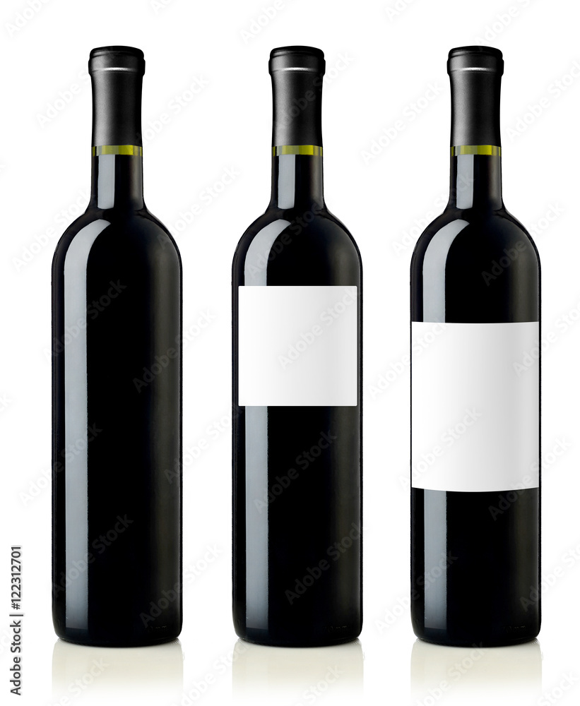 Red wine bottles