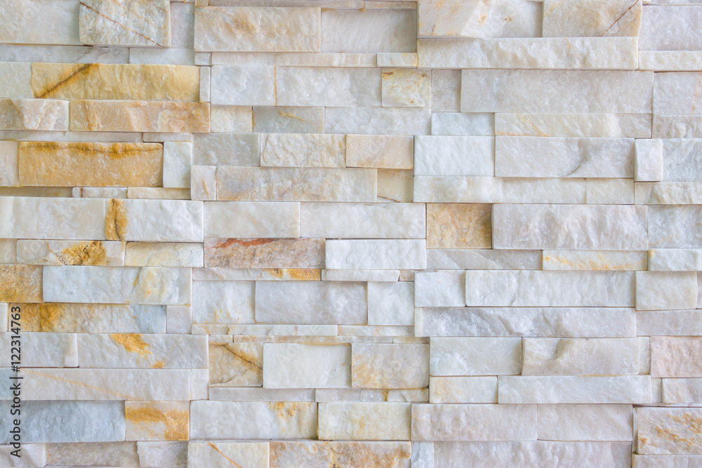 Fototapeta premium Pattern of grey and rough sandstone wall texture and backgroundม stone Cladding wall