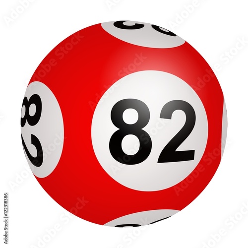 Boule de loto rouge 82 photo