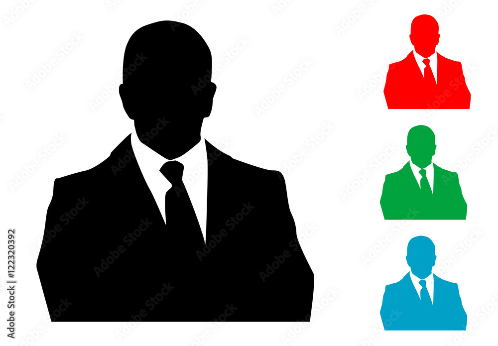 Icono plano hombre negocios varios colores Icono plano hombre negocios varios colores
