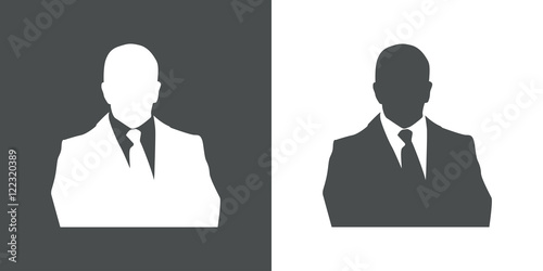 Icono plano hombre negocios gris