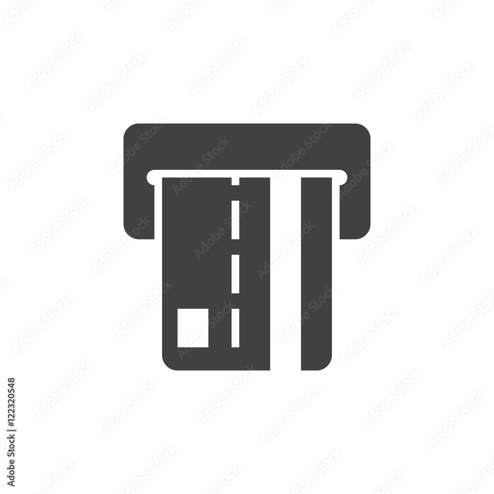 Atm icon vector, solid logo, pictogram isolated on white, pixel perfect illustration