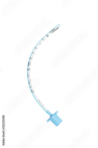 uncuffed endotracheal tube isolated on white background.