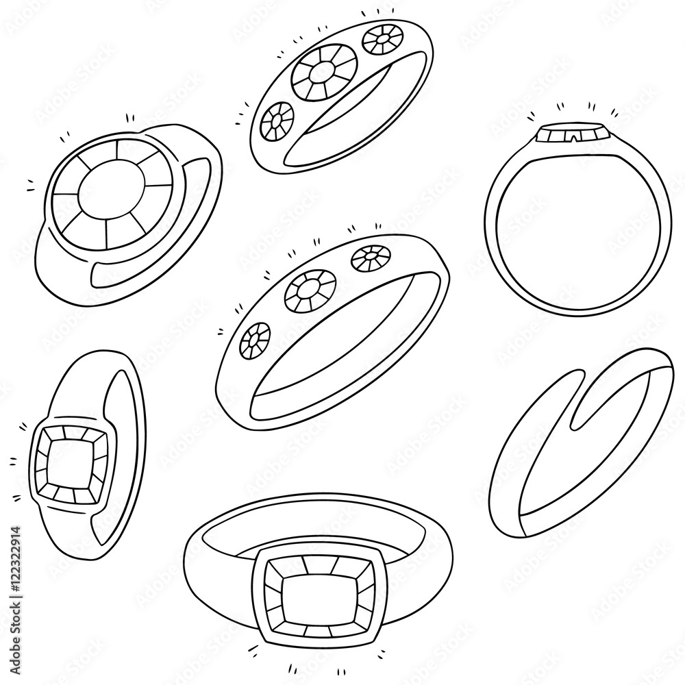 vector set of ring Stock Vector | Adobe Stock