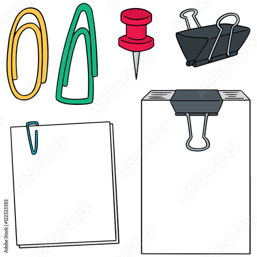 vector set of paper clip