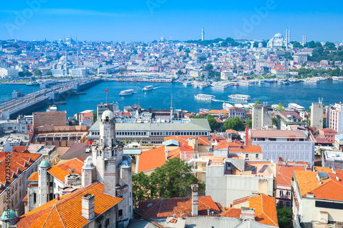 Istanbul, Turkey. Summer cityscape with bridge