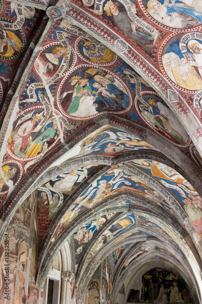 Brixen - Splendid romanesque frescoes, Cathedral cloister - South Tyrol
