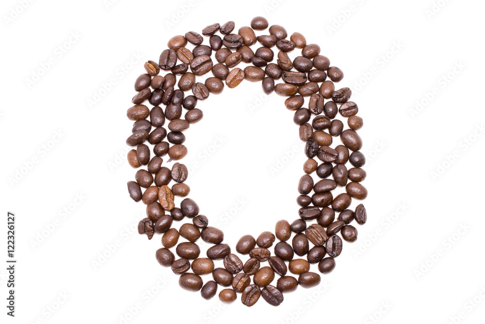 Coffee alphabet isolated on white background Coffee alphabet isolated on white background