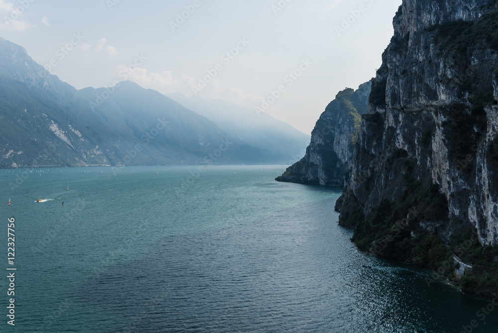 Naklejka premium Beautiful landscape around lake garda