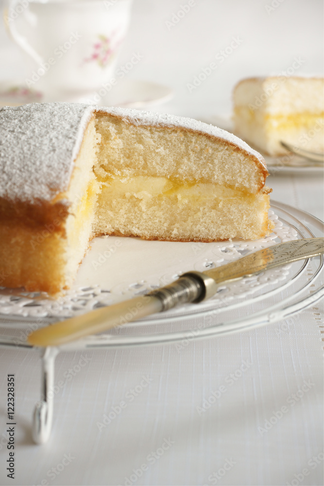 Lemon and cream filled Victoria sponge cake Lemon and cream filled Victoria sponge cake