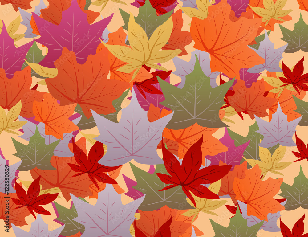 Vector background with autumn leaves